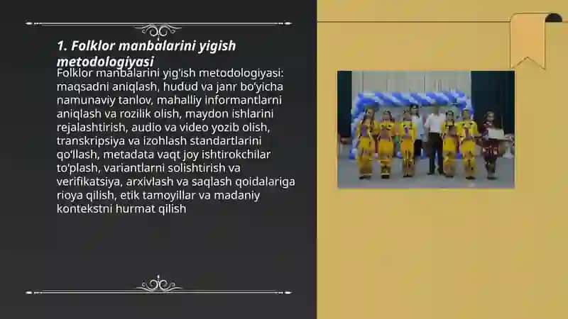 Folklor manbalarini yigish va ularni o‘zaro qiyoslash 3