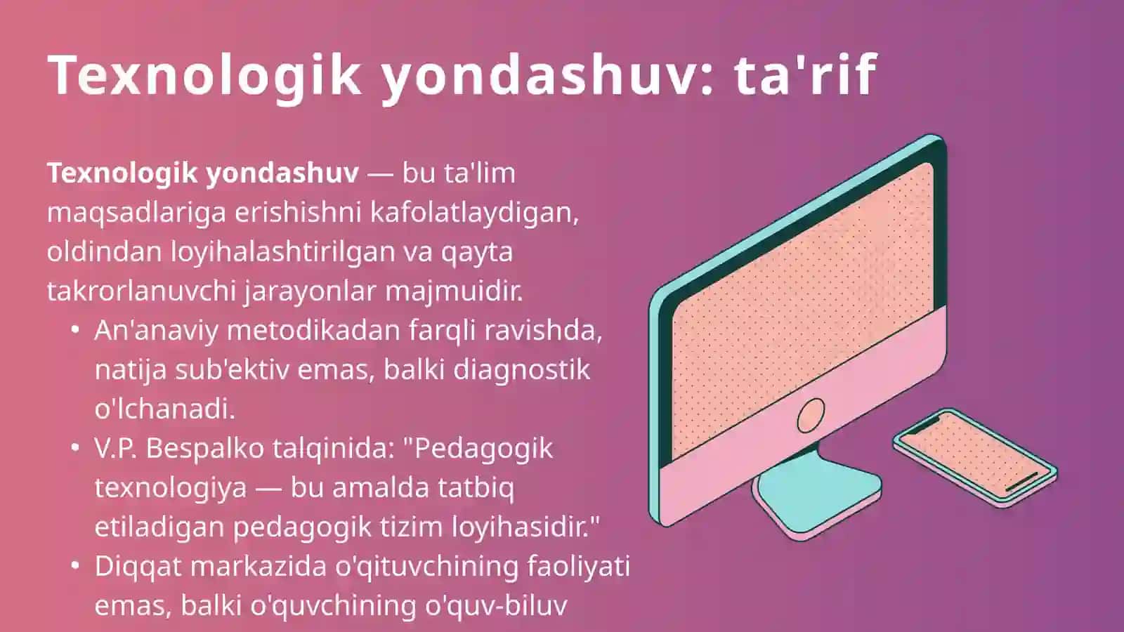 Ta'lim Jarayonini Tashkil Etishda Texnologik Yondashuv 3
