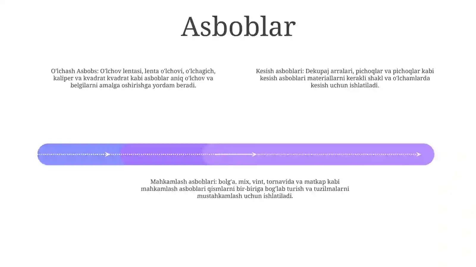 OʻRtalik Birikmalarni Bajarishda Ishlatiladigan Materiallar Asboblar Va Moslamalar Tavsifi 3