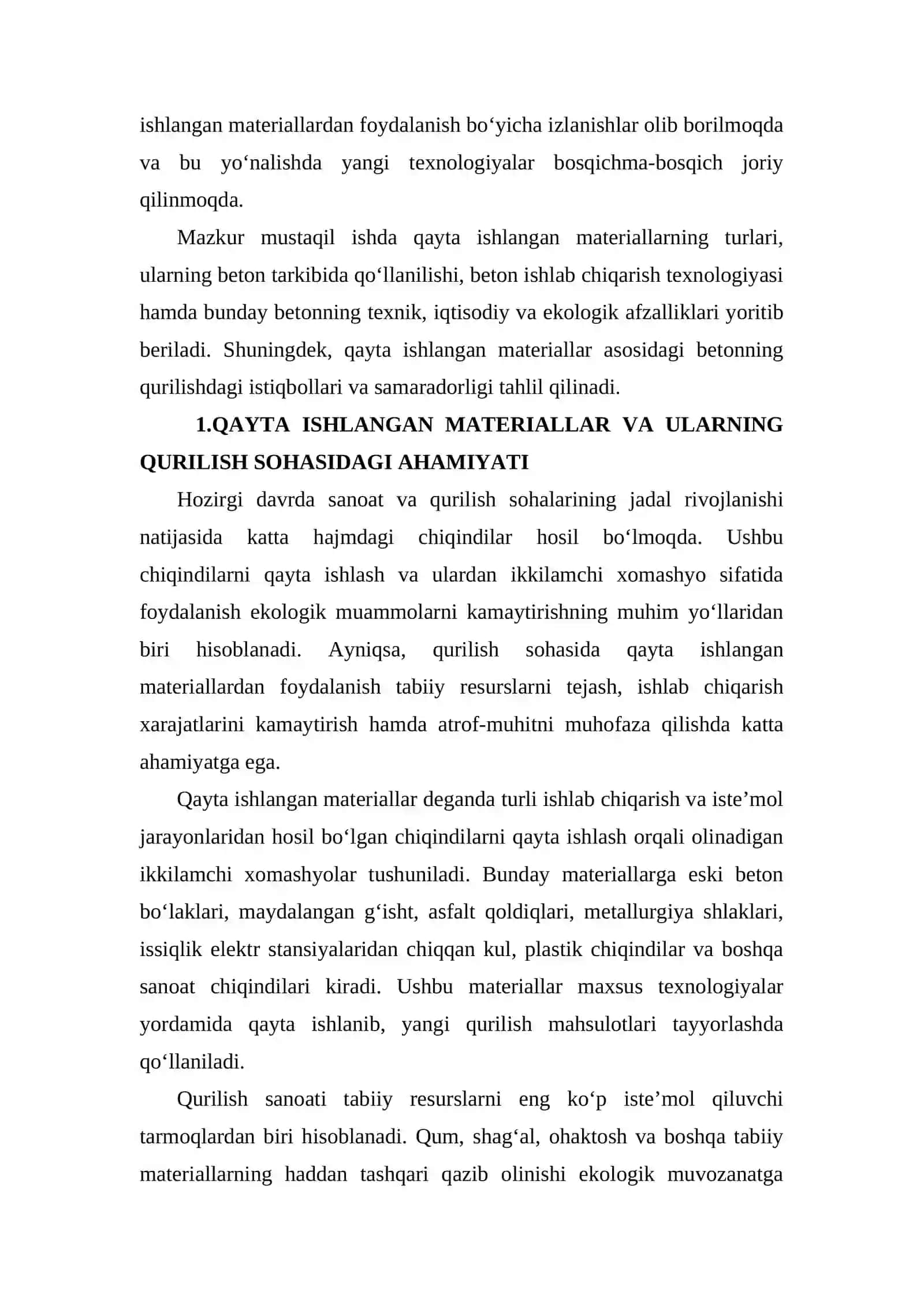 Qayta ishlangan materiallar asosida beton ishlab chiqarish 3