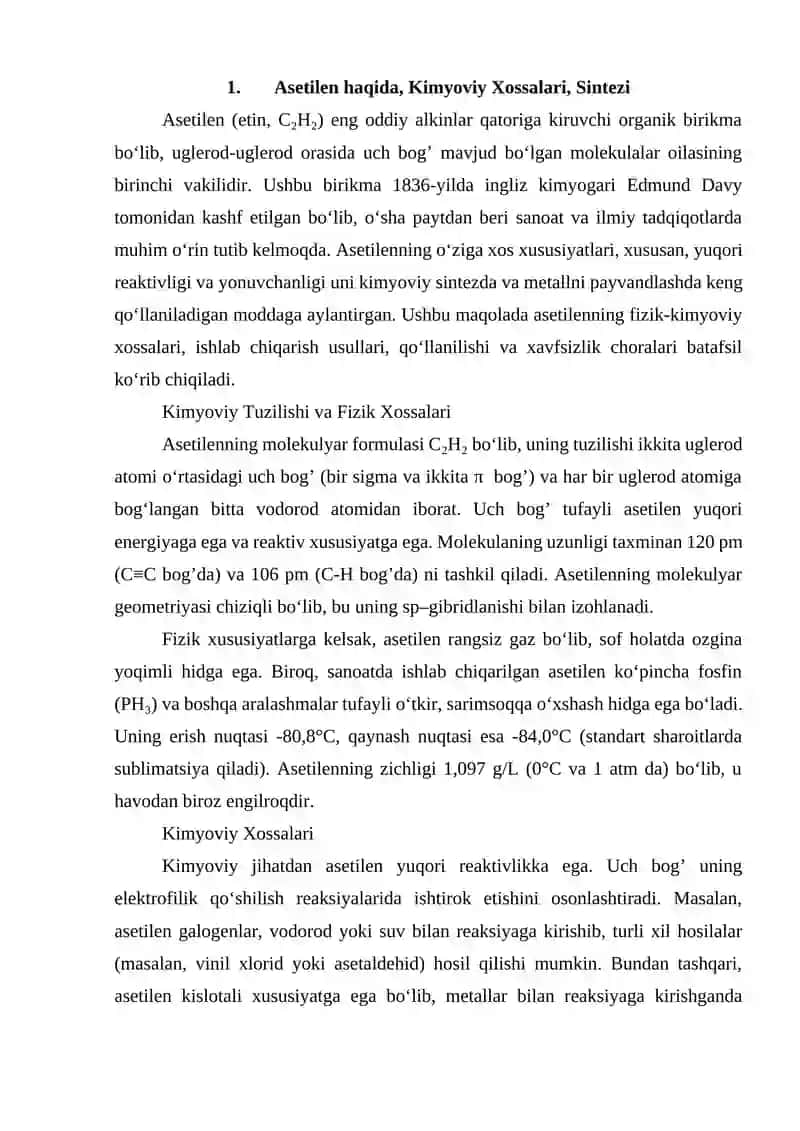 Atsetilenni ajratib oluvchi selektiv erituvchilar 3