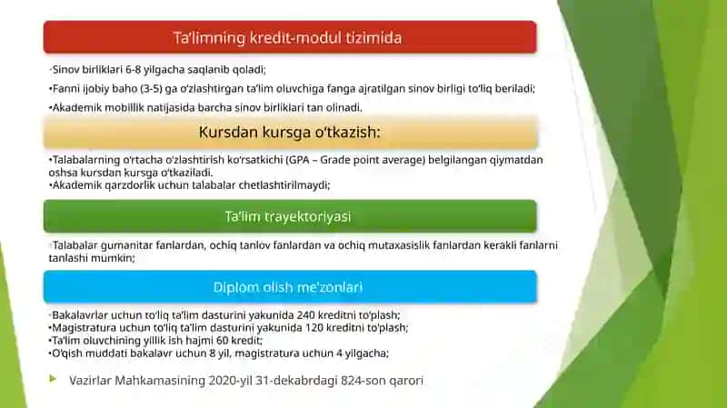 Qarshidavlat universiteti Ta'limning kredit-modul tizimini boshqarish bo'limi 3