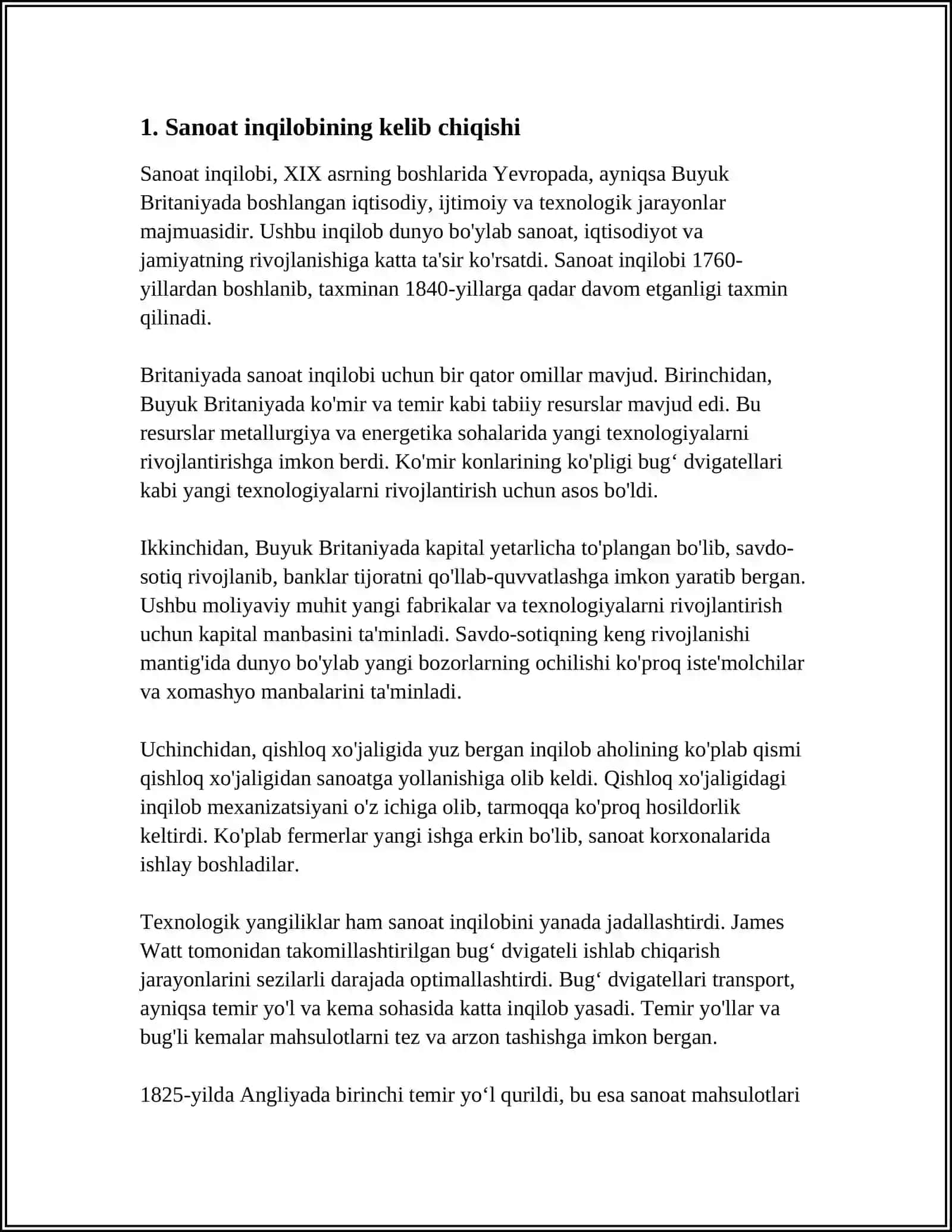 Sanoat Inqilobining G'arbiy Yevropa va Amerikaga Ta'siri 3
