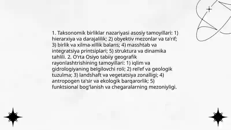 Taksonomik birliklar doirasida òrta osiyo ólkasini tabiiy geografik rayonlashtrish 3