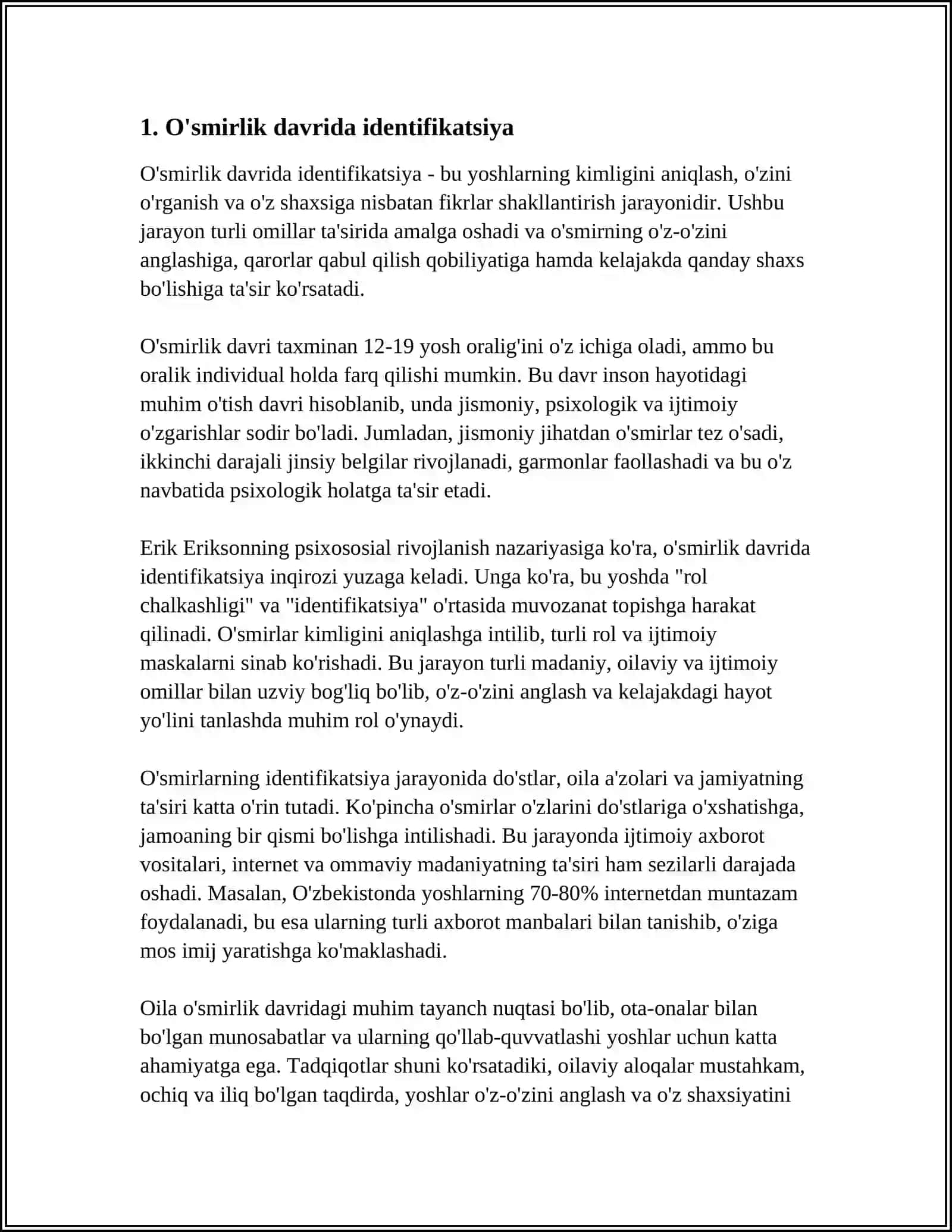 O'smirlik Davrida Psixik Rivojlanish Xususiyatlari 3