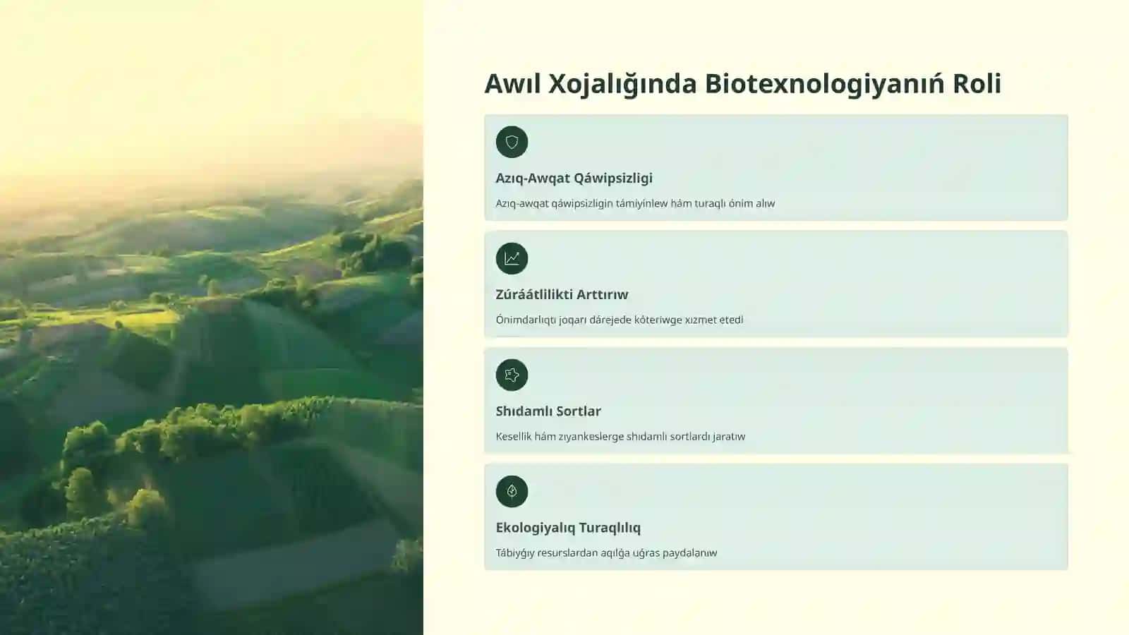 Biotexnologiya usılları hám olardan awıl xojalıǵında paydalanıw 3