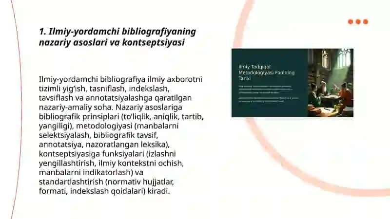 Ilmiy yordamchi bibliografiya. Oʻzbekistonda ilmiy- yordamchi bibliografiyaning shakllanishi 3