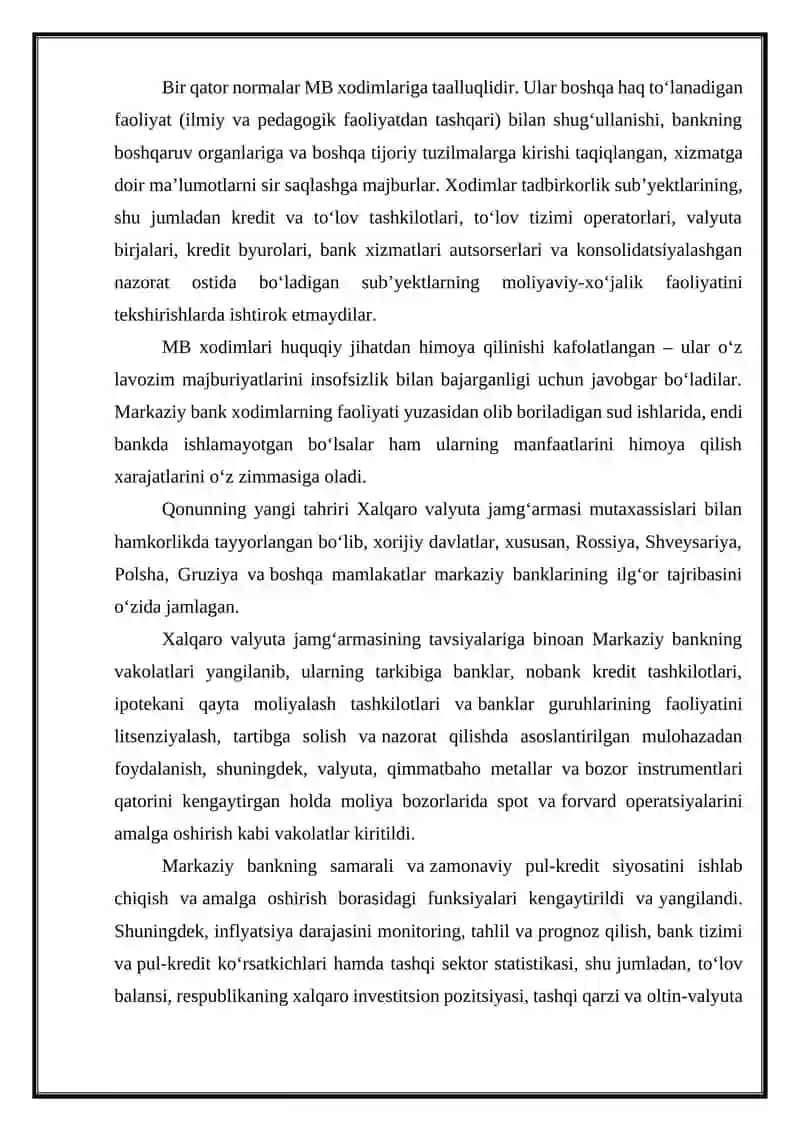 O’ZBEKISTON RESPUBLIKASI MARKAZIY BANKI 3