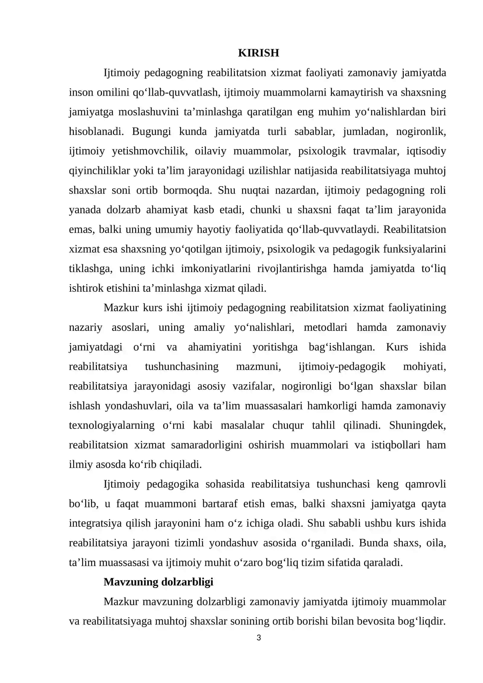 Ijtimoiy pedagogning reabilitatsion xizmatini amalga oshirishning dolzarbligi. 3