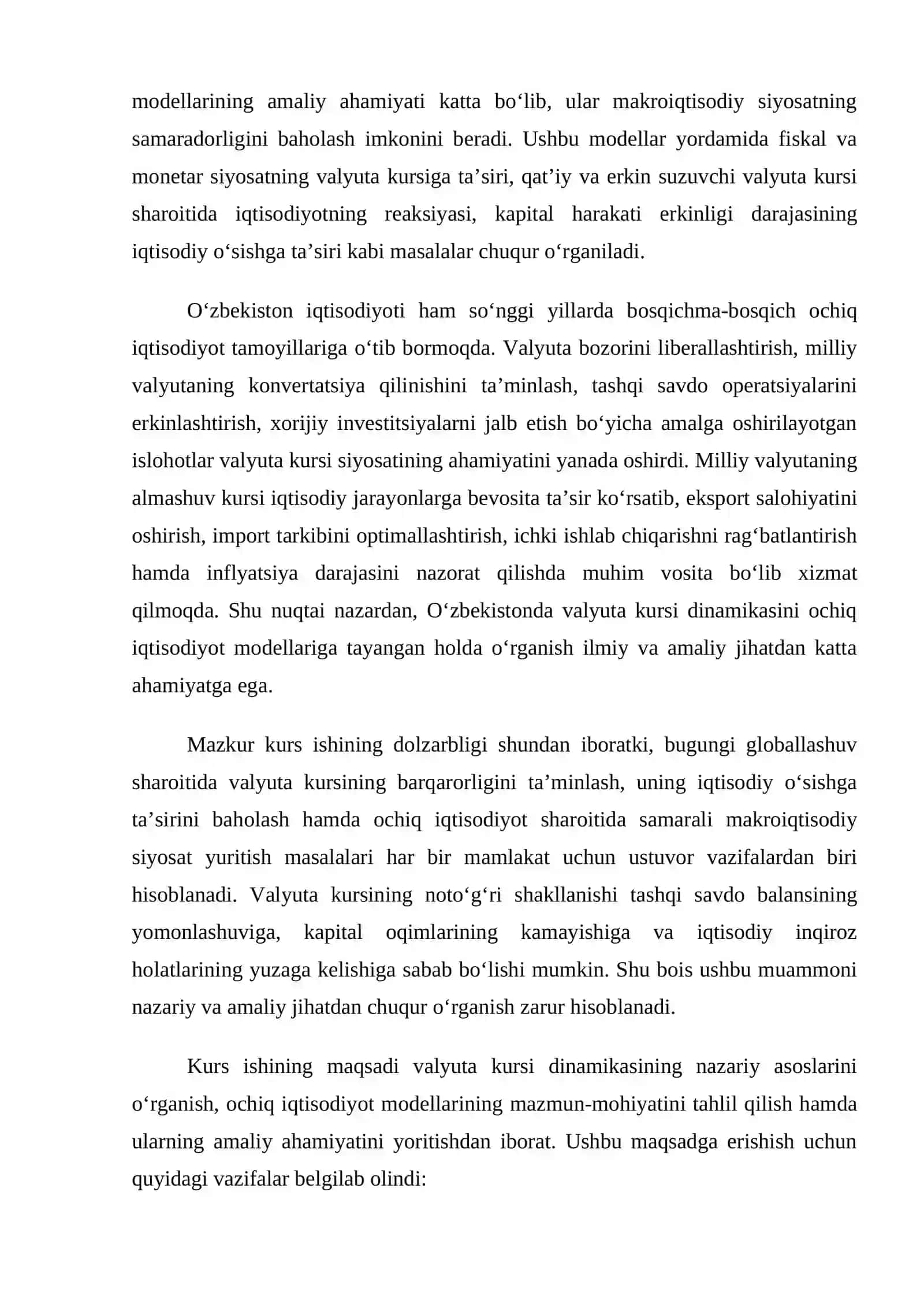Valyuta Kursi va Ochiq Iqtisodiyot 3