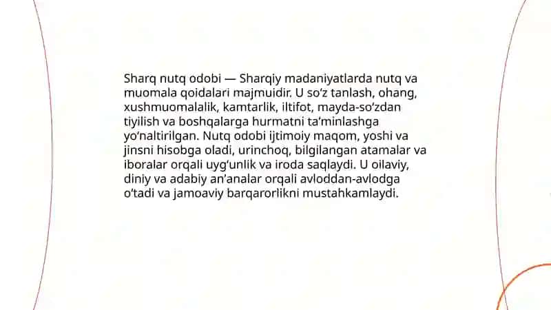 Sharq nutq odobi haqida 3