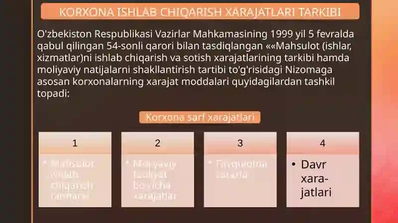 Ishlab chiqarish xarajatlari va ularni kamaytirish yo’llari 3