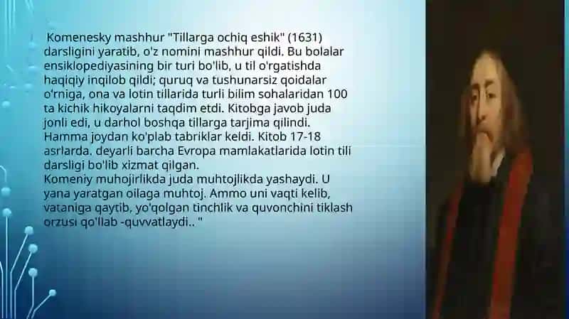 YAN AMOS KOMENSKIYNING TARBIYA NAZARIYASI VA OILADA TARBIYA NAZARIYASI HAQIDAGI QARASHLARI.NEMIS VA RUS PEDAGOG OLIMLARINING TARBIYA,OILA PEDAGOGIKASIGA OID QARASHKARI 3