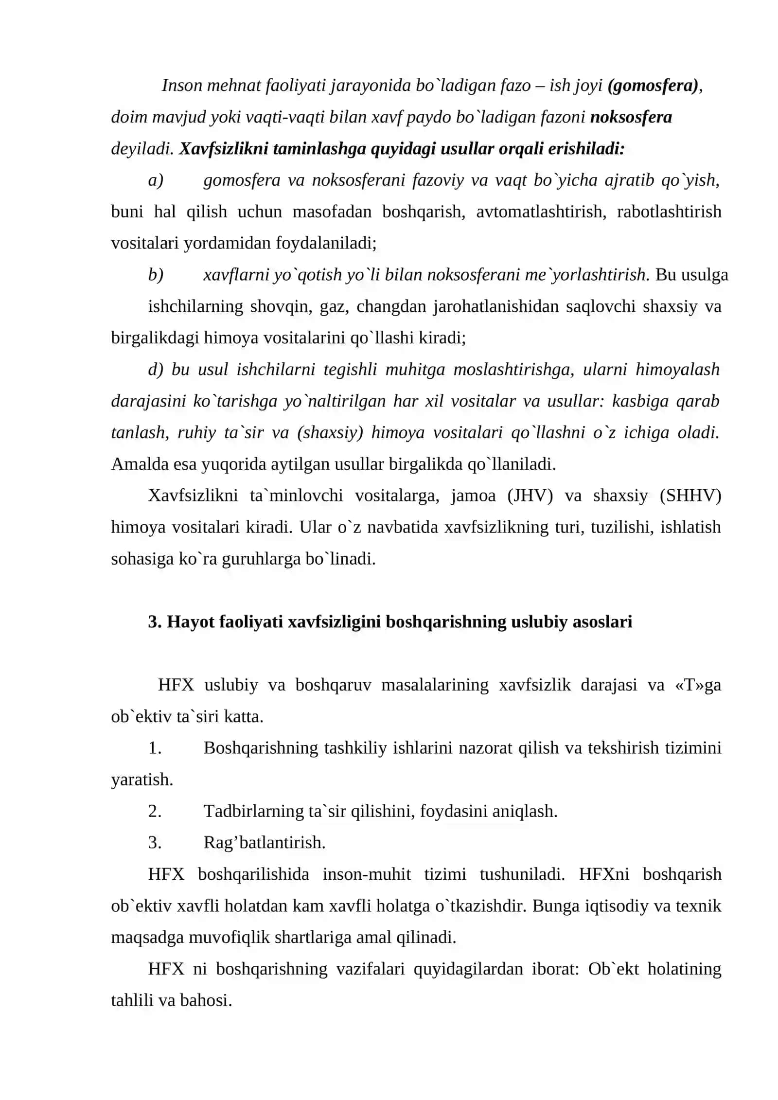 Hayot faoliyati xavfsizligini taminlash asoslari va tarkibiy qismlari 3