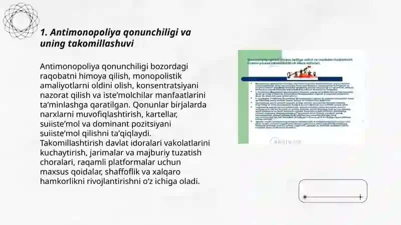 Monopoliyaga qarshi Davlatning iqtisodiy siyosati va raqobatni rivojlantirish 3