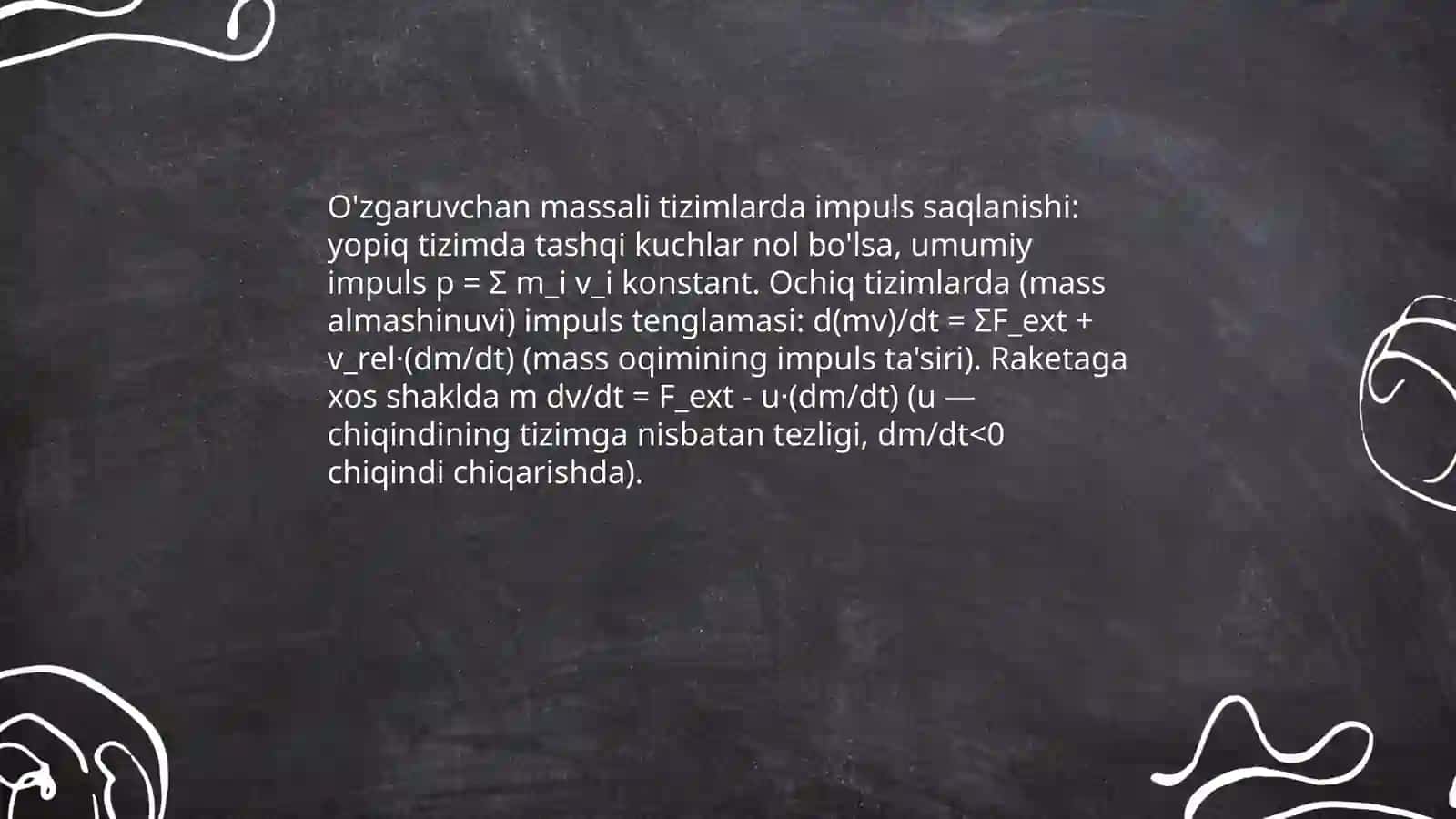 Siolkovskiy formulasi 3