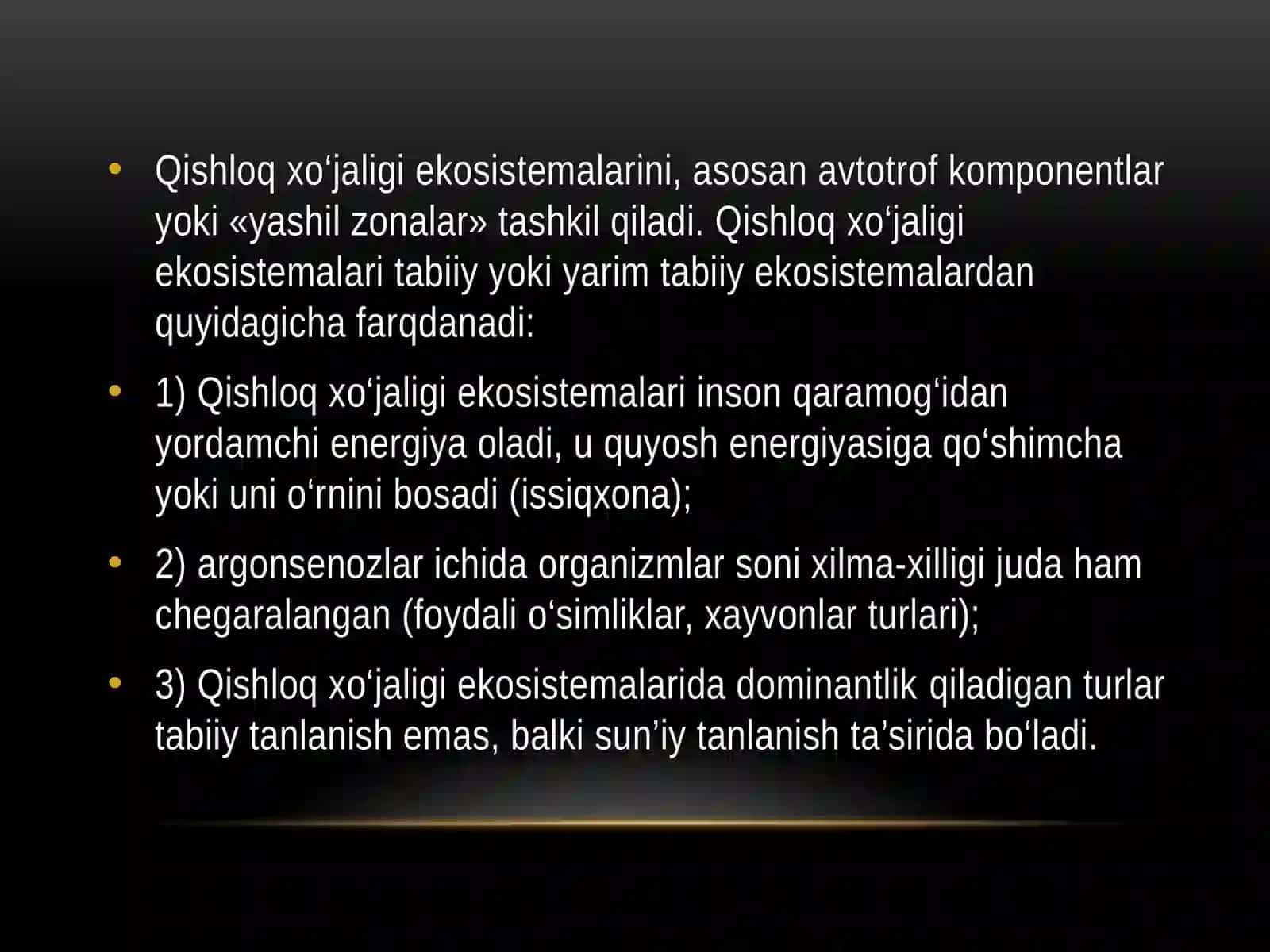 QISHLOQ XO‘JALIGI EKOSISTEMALARI VA ULARNING MAHSULDORLIGI 3