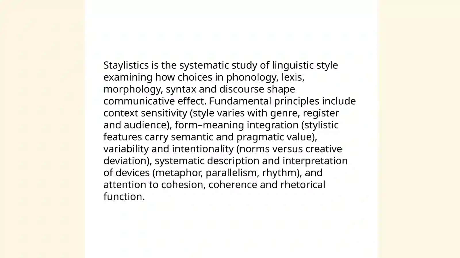 Staylistics: Definitions and Scope 3