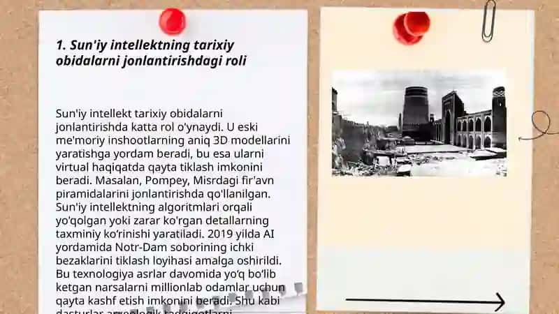Sun'iy intellekt yordamida Xiva Xonligining tarixini jonlantirish orqali turizmni rivojlantirish 3