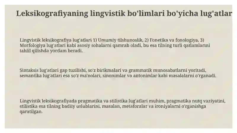 Lingvistik leksikografiya lug'atlari 3