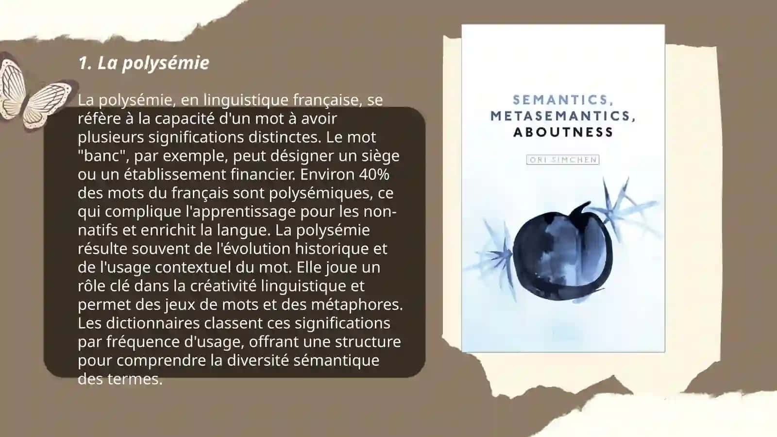 Semantique. Le rapport entre la forme et le contenu du mot 3