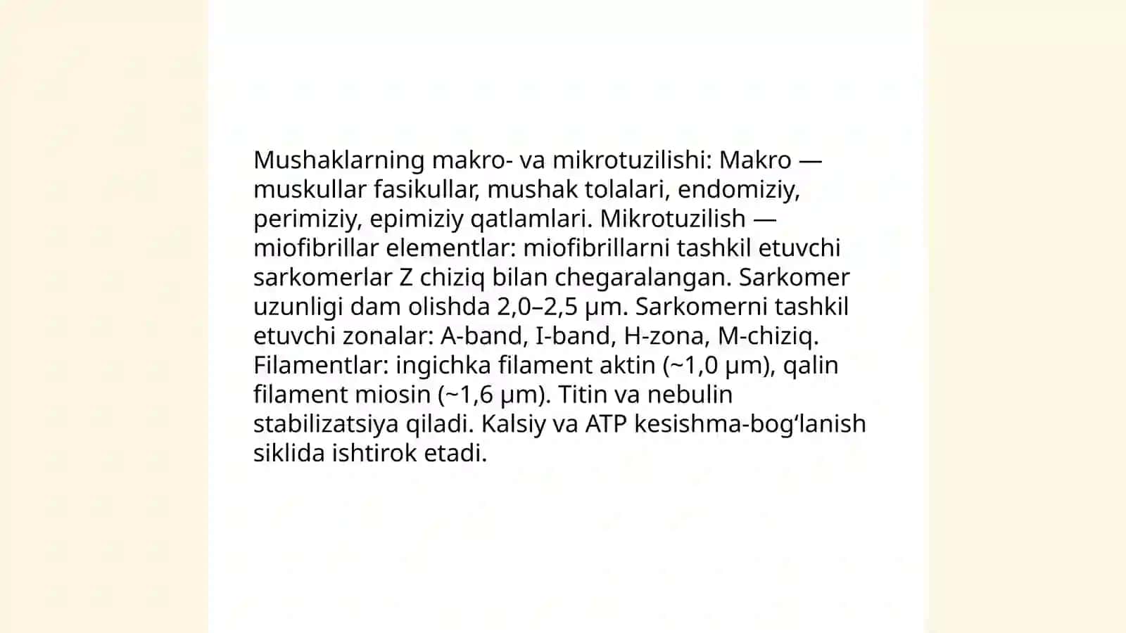 Mushaklarning ishi va biomezanikasi. Lesgaft mushaklar to'g'risida ta'limot 3