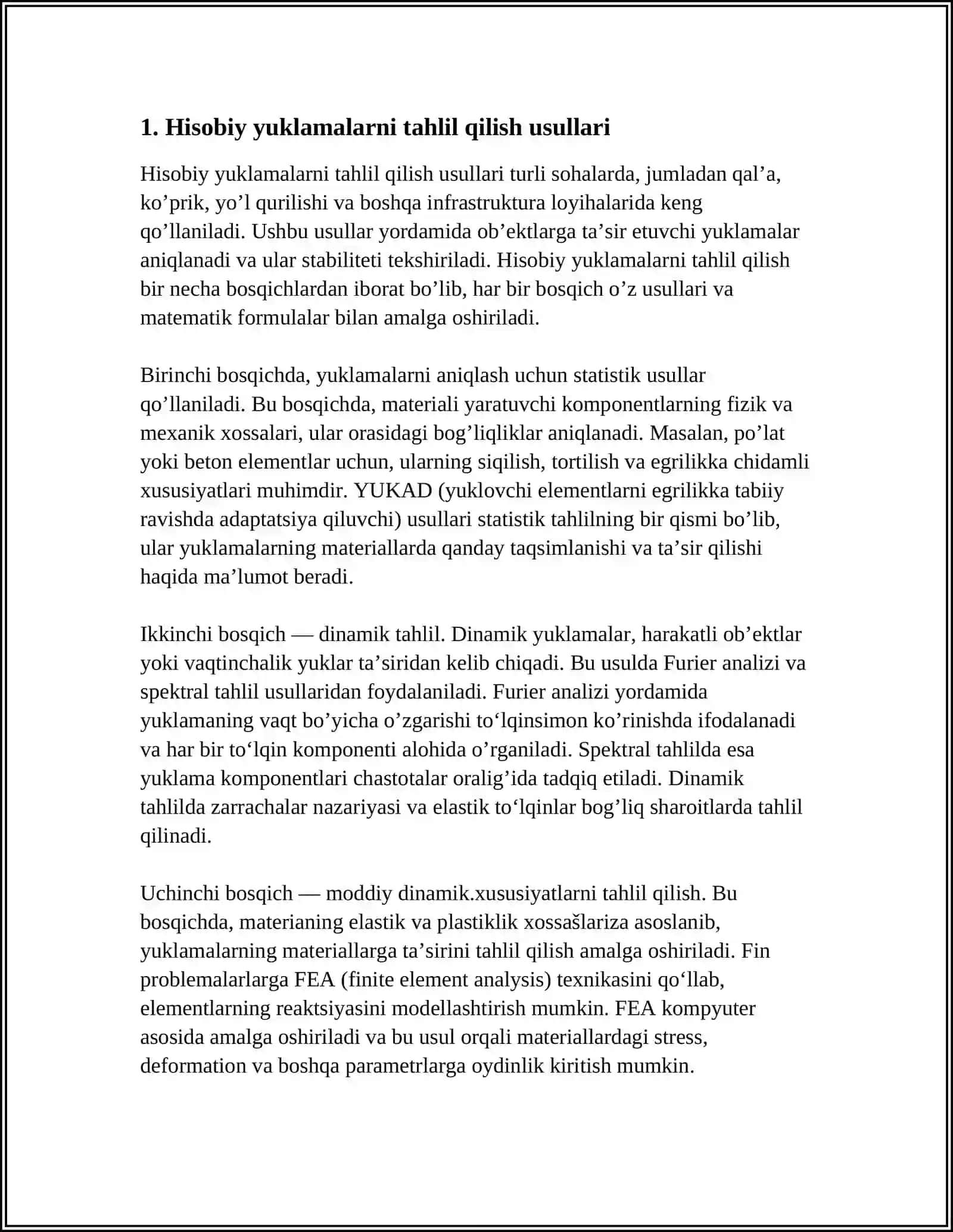 HISOBIY YUKLAMALARNI ANIQLASH VA TRANSFORMATOR PUNKTI (TP) QUVVATINI TANLASH 3