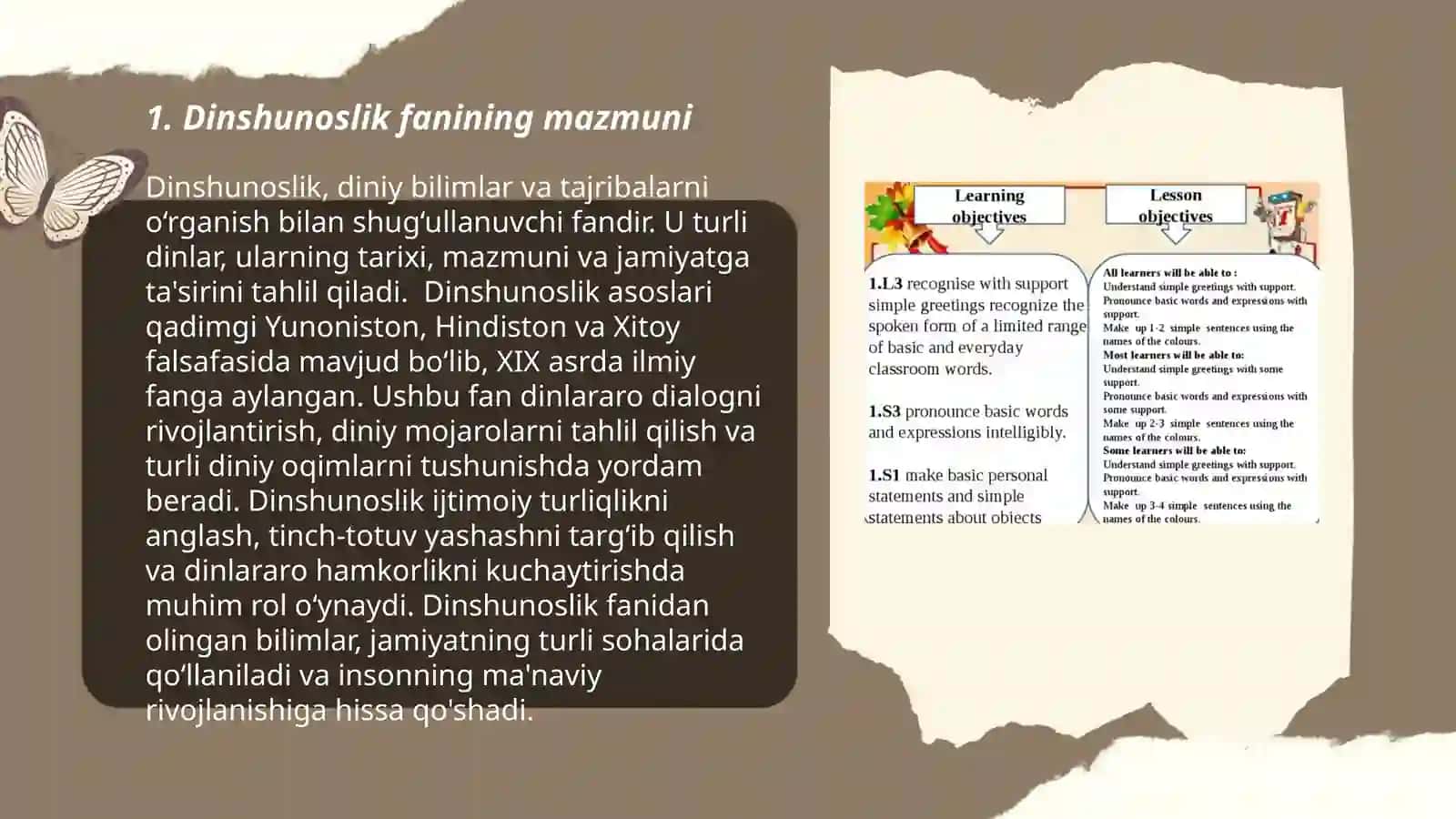 Dinshunoslik fanining predmeti, maqsadi va vazifalari 3