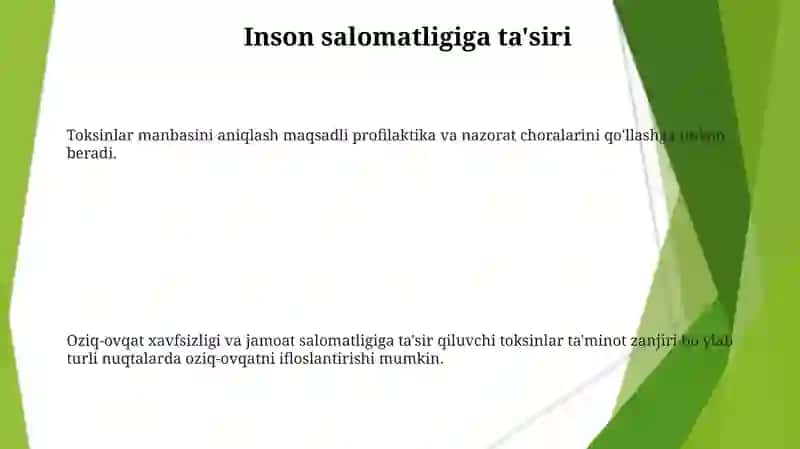 Toksinlarni kelib chiqishi oziq-ovqat mahsulotlariga tasirini aniqlash 3