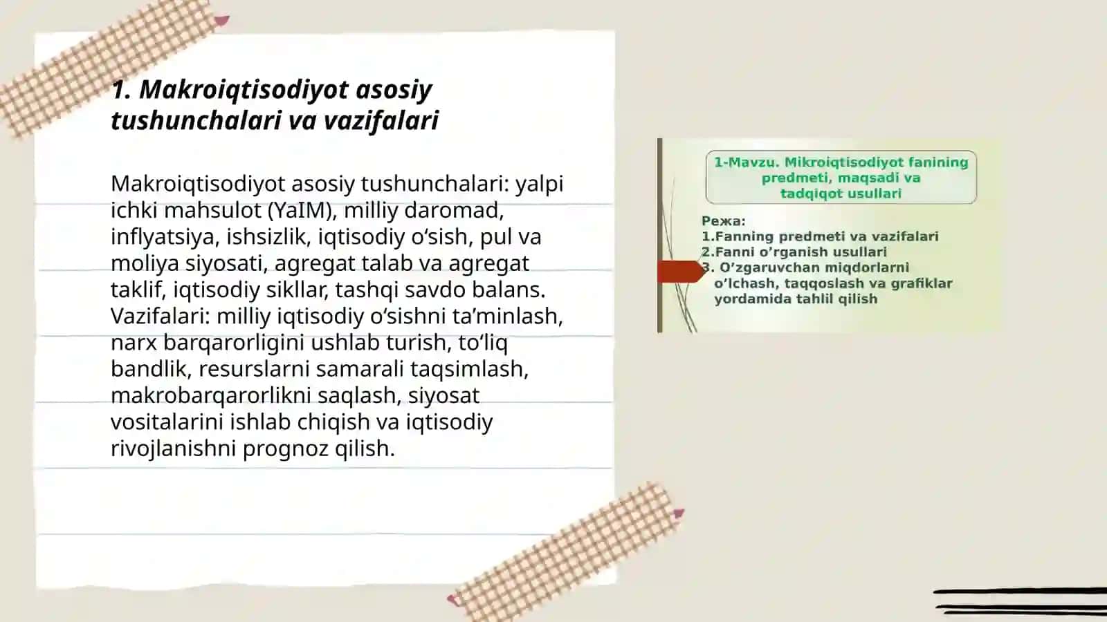 Makroiqtisodiyot predmeti Dilbek 3
