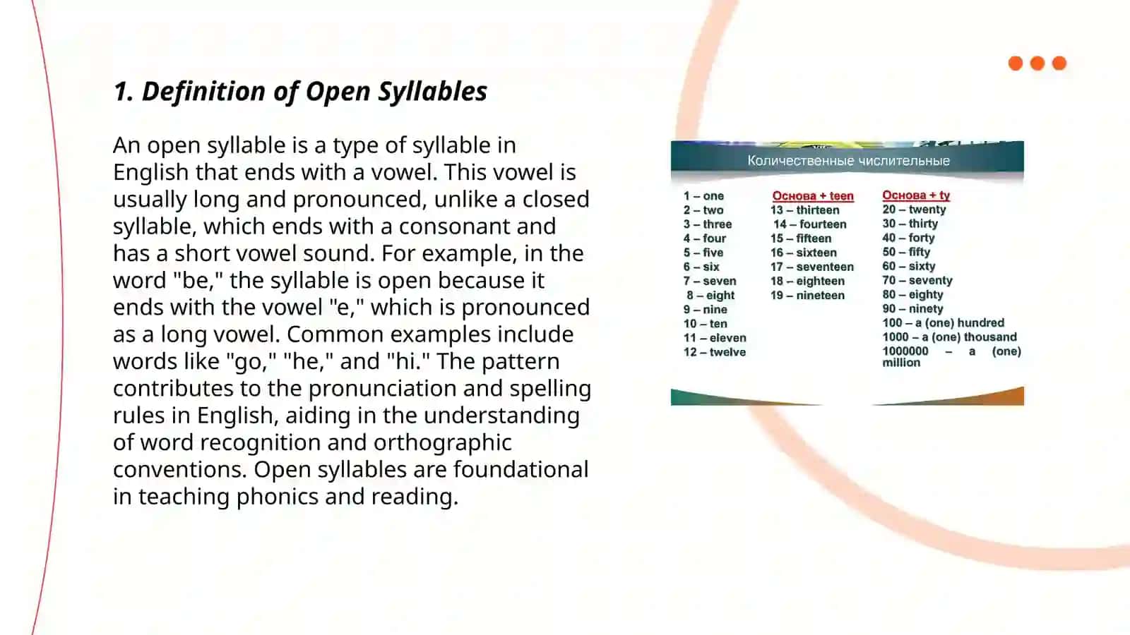 4 types of reading rules,open and close syllables 3