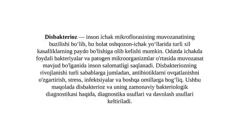 Disbakterioz va dizbakteriozning zamonaviybakteriologik diagnostikasi 3