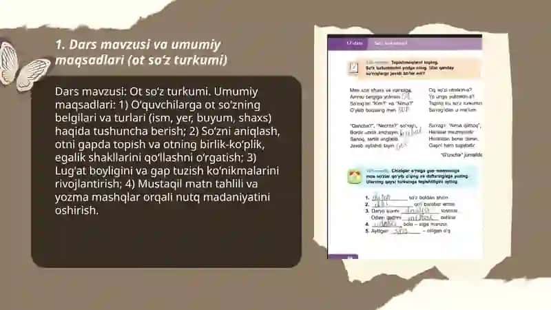 4-sinf ona tili darsligi 1-qism tarkibidagi sòz turkumlari 3