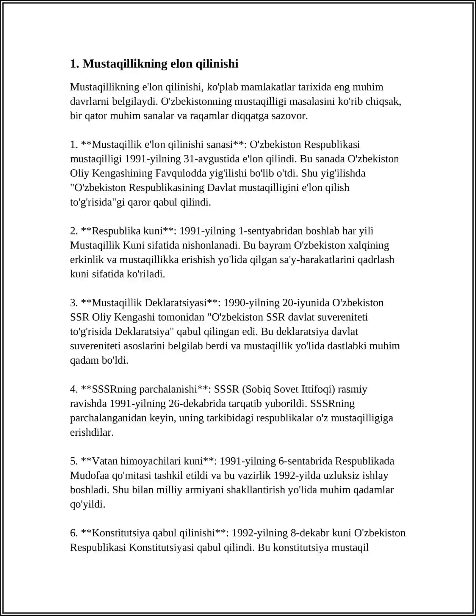 MUSTAQILLIK YILLARIDA UZBEKISTAN 3