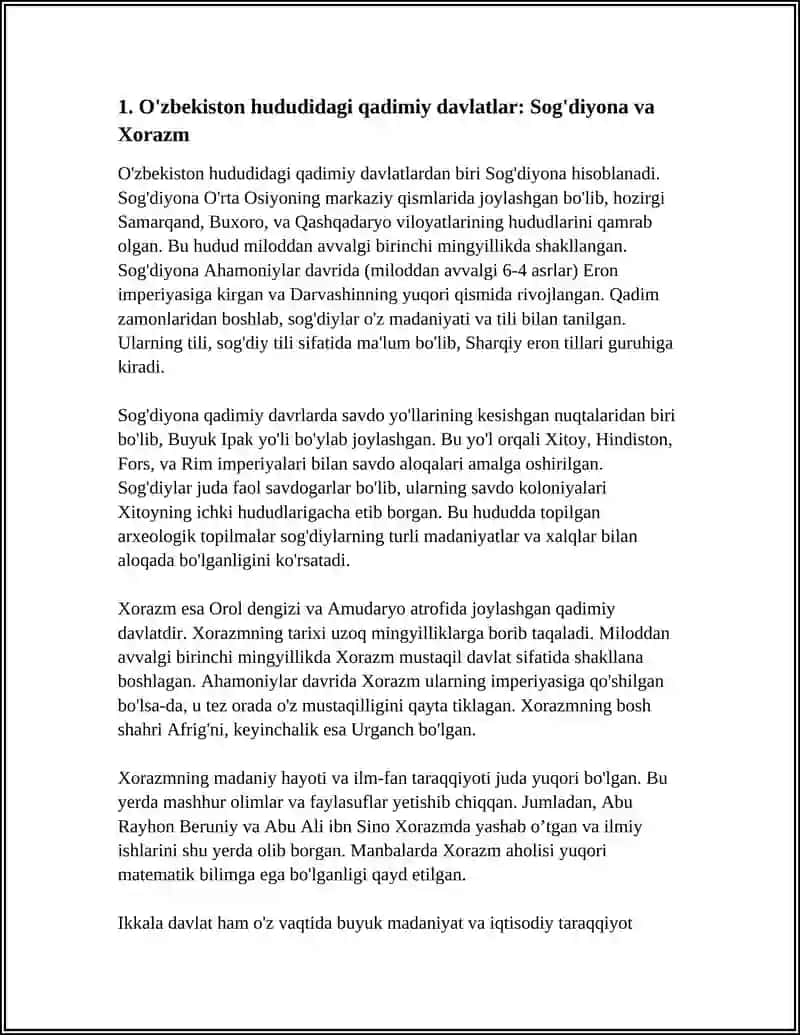 O'zbek Davlatchiliginin Tarixiy Bosqichlari (O'zbekiston hududidagi davlatlar tarixi misolida) 3