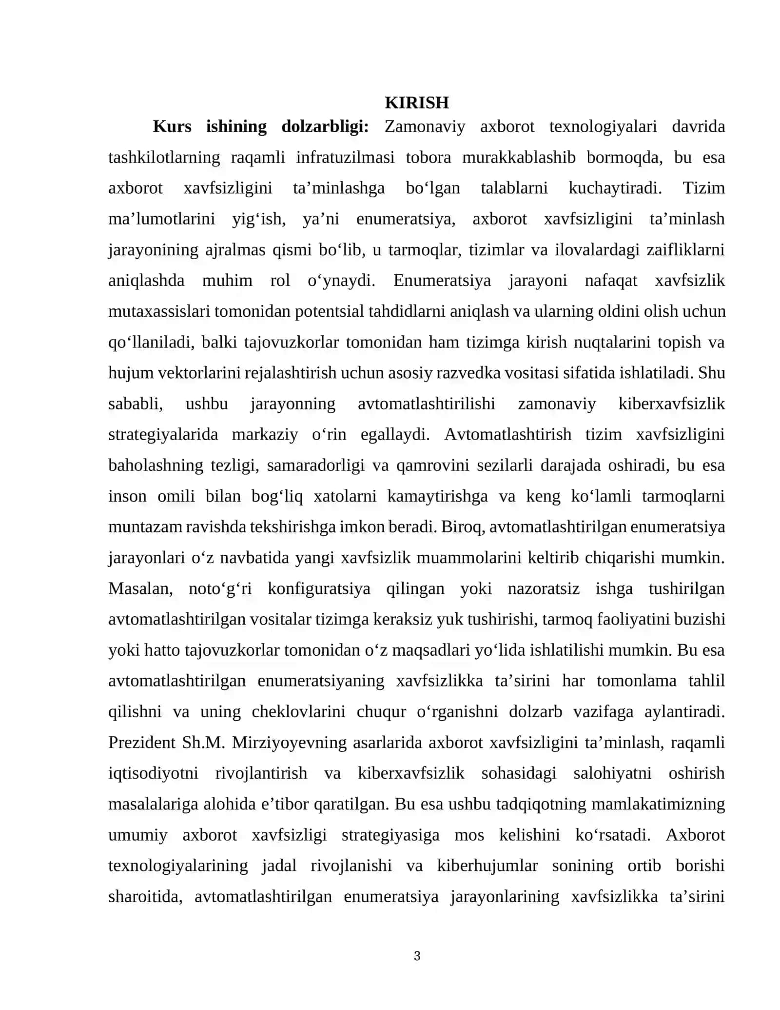 "TIZIM MA’LUMOTLARINI YIG‘ISH (ENUMERATSIYA) JARAYONINI AVTOMATLASHTIRISHNING XAVFSIZLIKKA TA’SIRI VA CHEKLOVLARI" 3