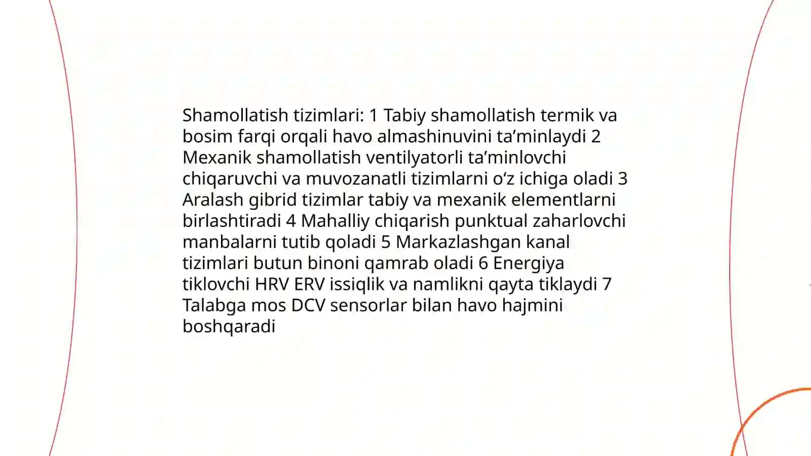 Shamollatish, havoni isitish va namlash 16-22 talabalari 3