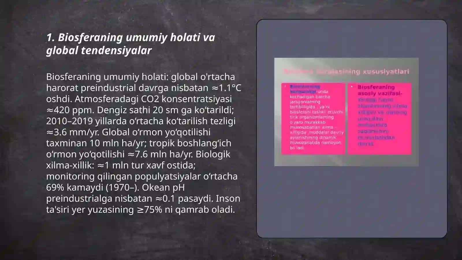 Biosferani hozirgi axvoli to'g'risidagi axborot 3
