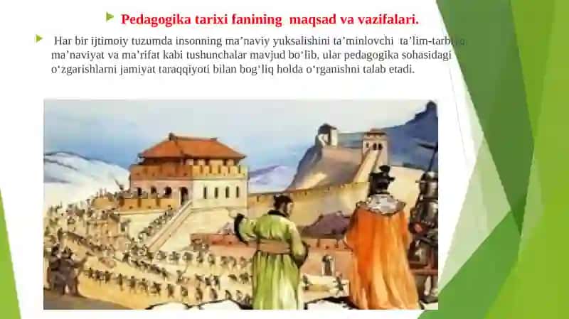 PEDAGOGIKA TARIXI FANIHAQIDA.IBTIDOIY JAMOADA TARBIYA.ENG QADIMGI DAVRLARDAN VII ASRGACHA TA’LIM-TARBIYA VA PEDAGOGIK FIKRLAR 3