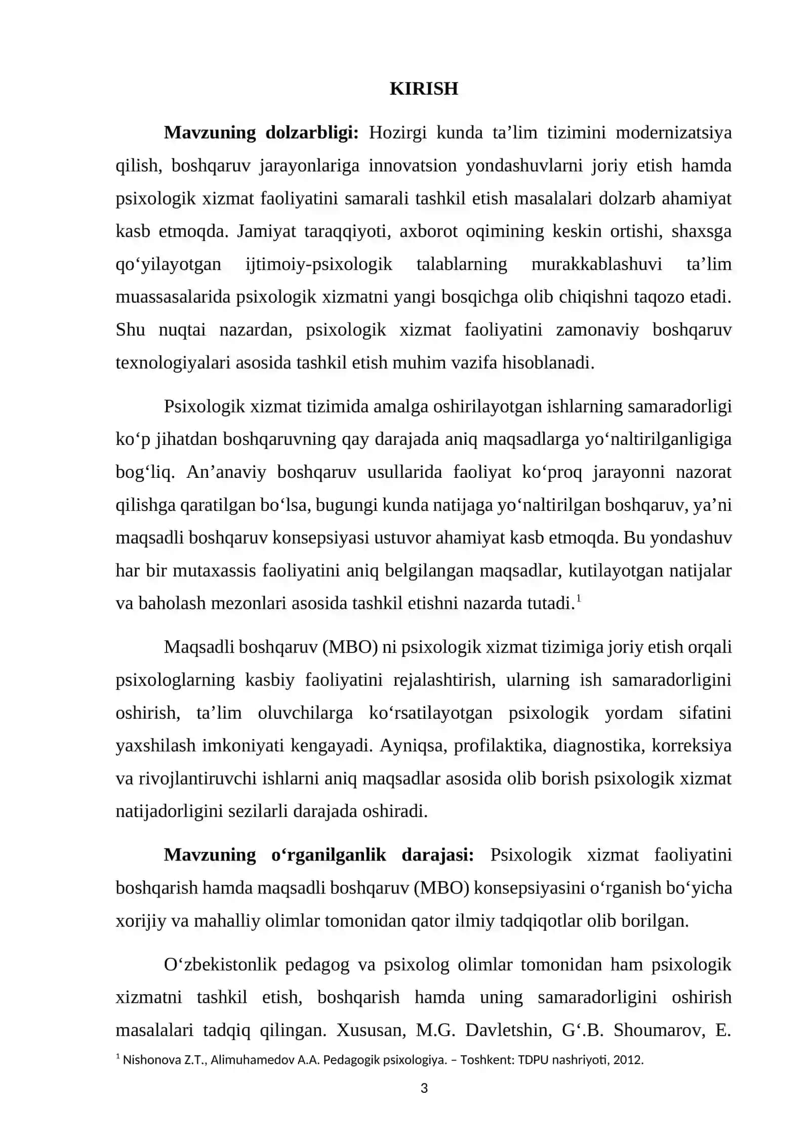 Psixalogik xizmatda maqsadli boshqaruv. Maqsadli boshqaruv tushunchasi (MBO) 3