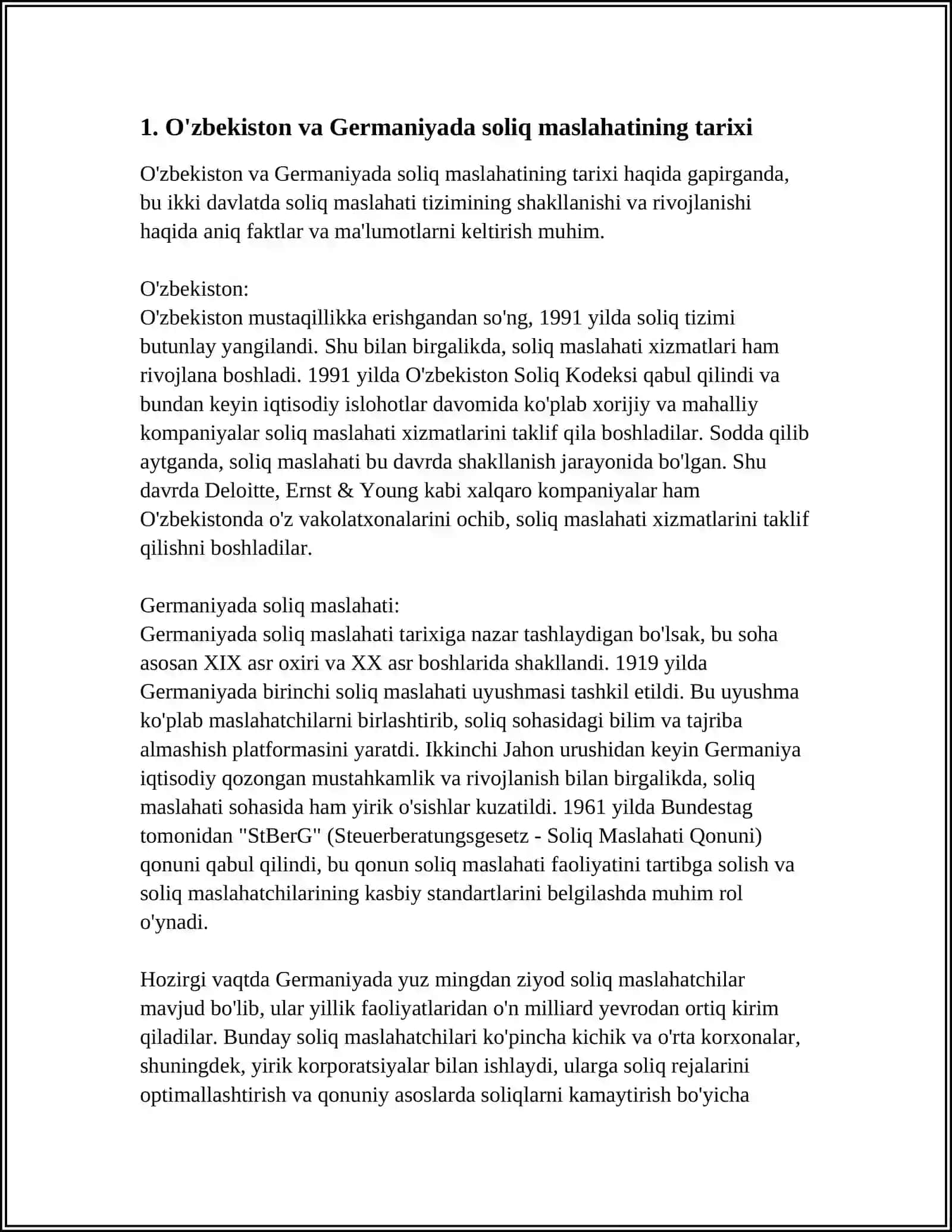 O'ZBEKISTON VA GERMANIYA DAVLATLARIDA SOLIQ MASLAHATI TASHKILOTINING TASHKIL ETISHNING HUQUQIY ASOSLARI QIYOSIY TAHLILI 3