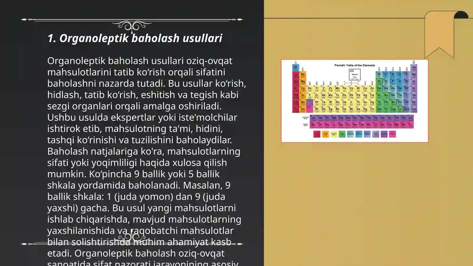 Organoleptik baholash usullari 3