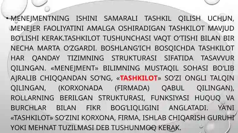 Tashkilotlar va ularni boshqarish 3
