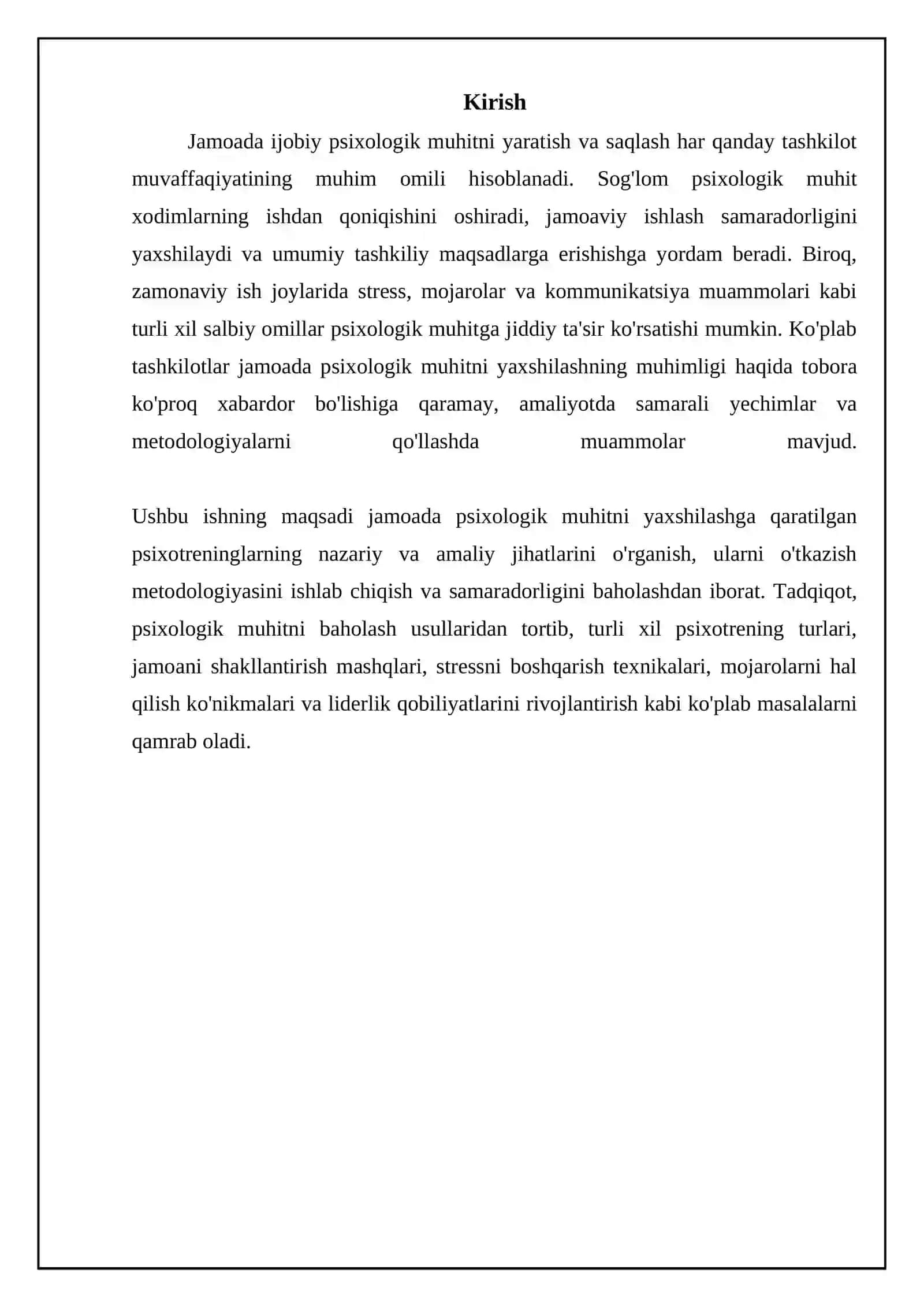 Mavzu: jamoadagi psixologik muhutini yashilashga qaratilgan psixotreninglar 3