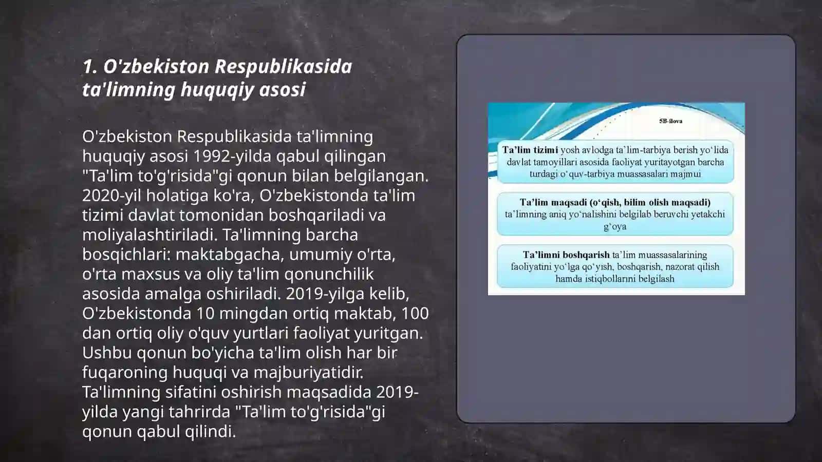 O'zbekiston Respublikasida ta'limning huquqiy asosi 3