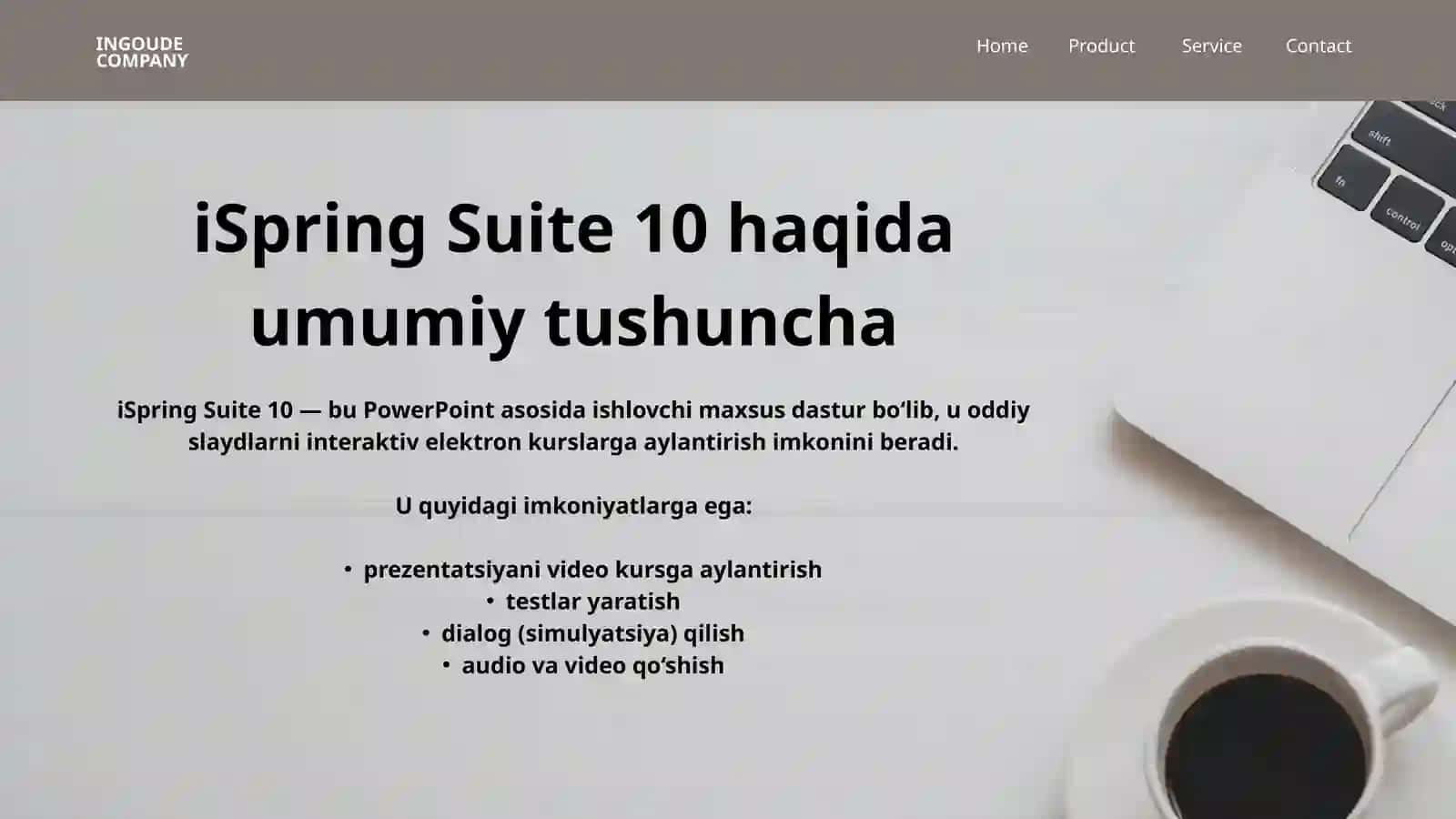ISPRING SUITE 10 DASTURIDA ELEKTRON TA’LIM RESURSLARINI YARATISH 3