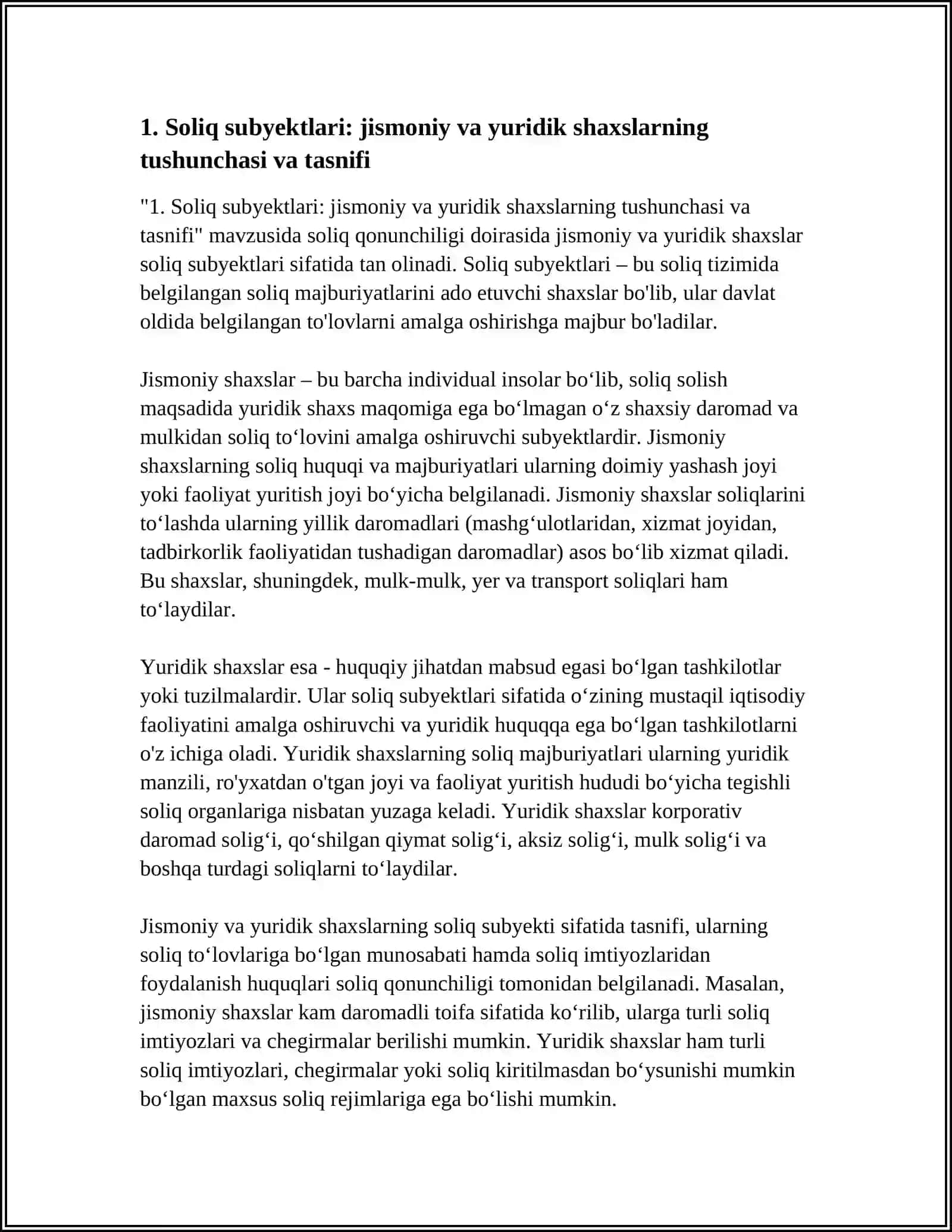 SOLIQ MUNOSABATLARINING SUBYEKTLARI, ULARNING HUQUQLARI VA MAJBURIYATLARI 3