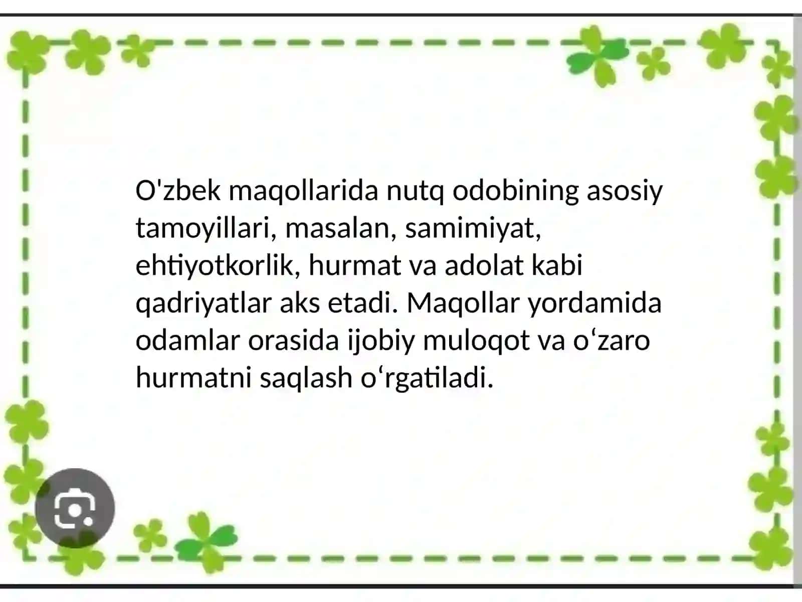 O'zbek xalq maqollari nutq odobining aks etishi 3