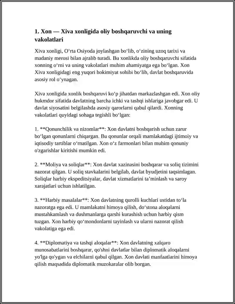 XIVA XONLIGIDA OLIY DARAJALI SAROY UNVONLARI VA MANSABLARI 3