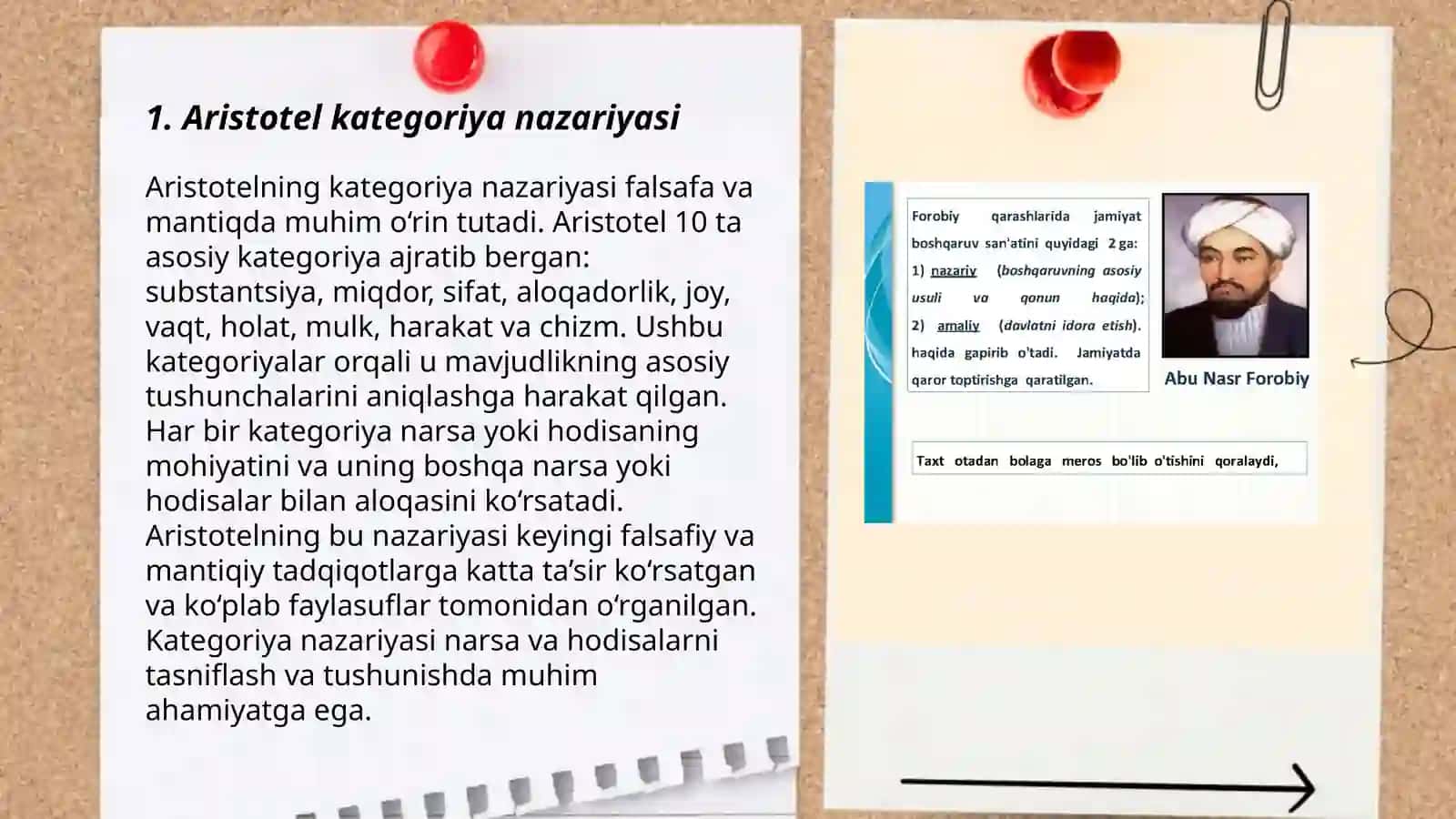 Aristotel, Forobiy va Kant ontologiyasida kategoriyalarning tasnifi 3